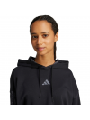 Dámska mikina adidas Essentials 3 Stripes Print French Terry Hoodie čierna JC6244